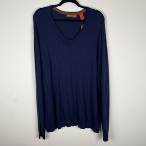 NWT Nyne Navy Blue‎ V Neck Sweater Men’s XXL​​